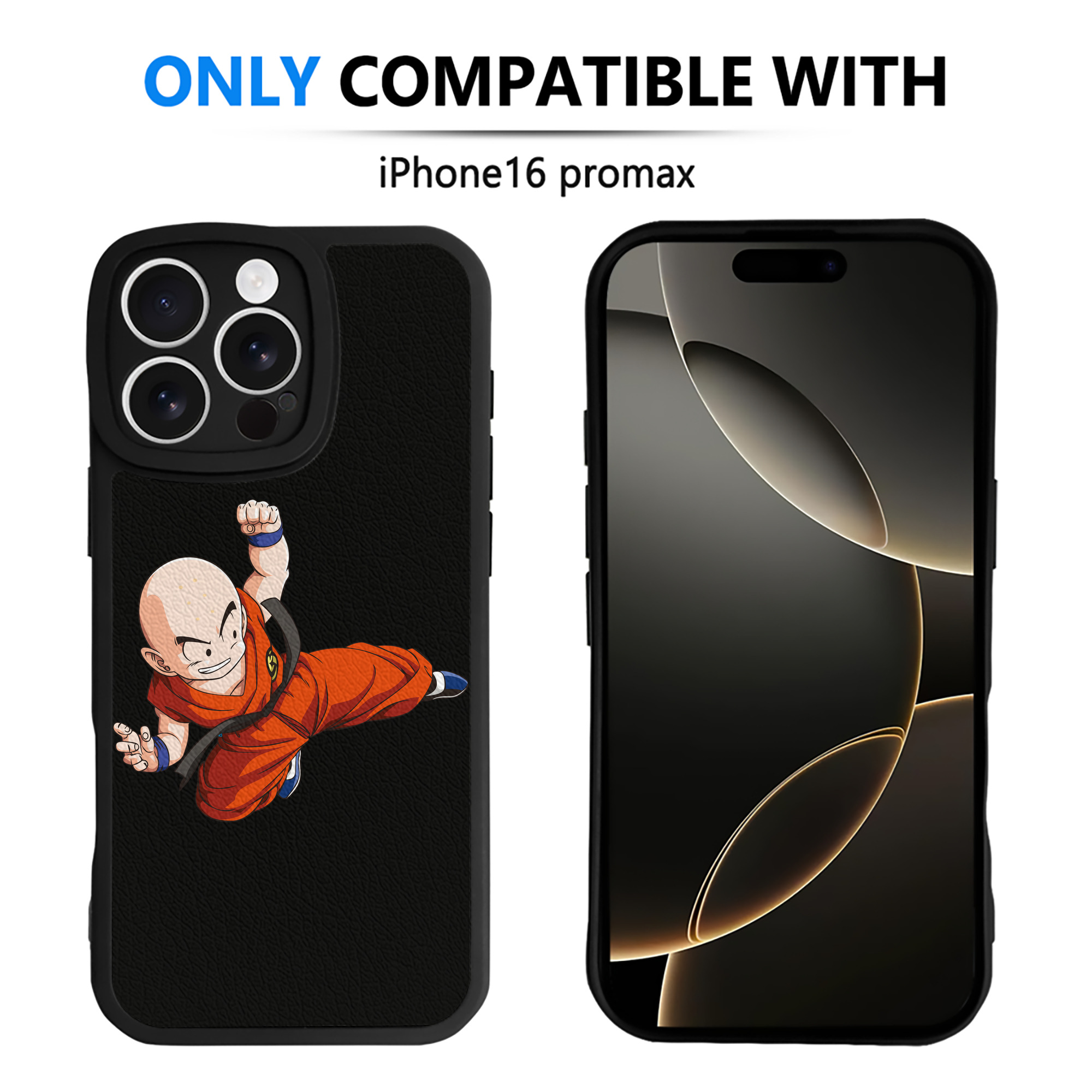 （画像用） ドラゴンボール クリリン DRAGON BALL krillin 【iPhone 16シリーズ対応】シリコンスマホケース（レザー調） 材質：シリコン